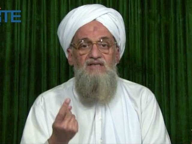 This handhout picture of a video grab provided by the SITE Intelligence Group on February 12, 2012 shows Al-Qaeda's chief Ayman al-Zawahiri at an undisclosed location making an announcment in a video-relayed audio message posted on jihadist forums. AFP PHOTO/SITE INTELLIGENCE GROUP-