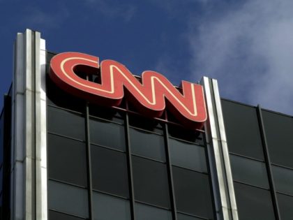 The Cable News Network (CNN) logo adorns the top of CNN's offices on the Sunset Strip