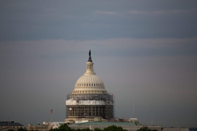 WASHINGTON, DC - MAY 9: A view of the U.S. Capitol before an annual memorial service in ho