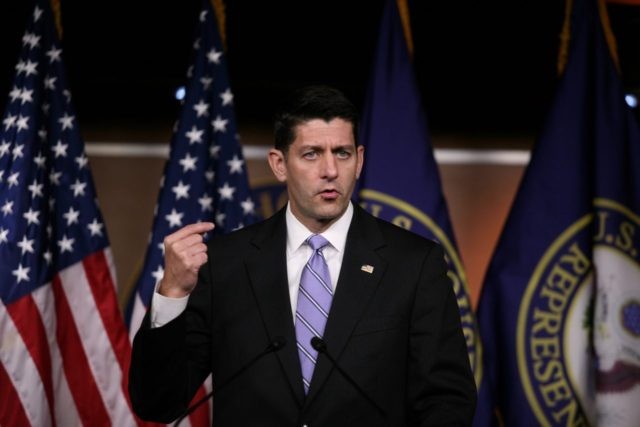 WASHINGTON, DC - JUNE 16: House speaker Paul Ryan speaks to reporters during his weekly p