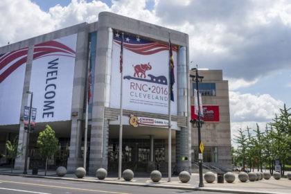 CLEVELAND, OH - JULY 11: Quicken Loans Arena is decorated to welcome the Republican Nation