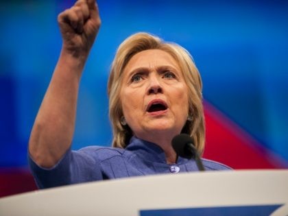 MINNEAPOLIS, MN - JULY 18: Democratic Presidential candidate Hillary Clinton speaks at th