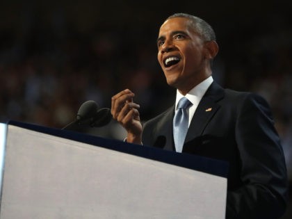 PHILADELPHIA, PA - JULY 27: US President Barack Obama delivers remarks on the third day o