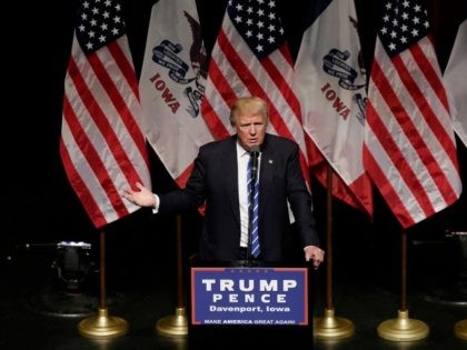 Republican Presidential candidate Donald Trump speaks during a campaign event on July 28,