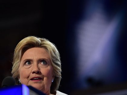 Democratic presidential nominee Hillary Clinton addresses delegates on the fourth and fina