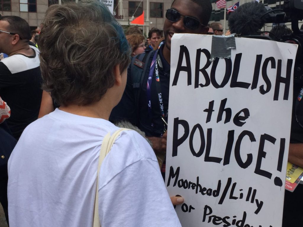 Abolish the Police in Cleveland RNC (Joel Pollak / Breitbart News)