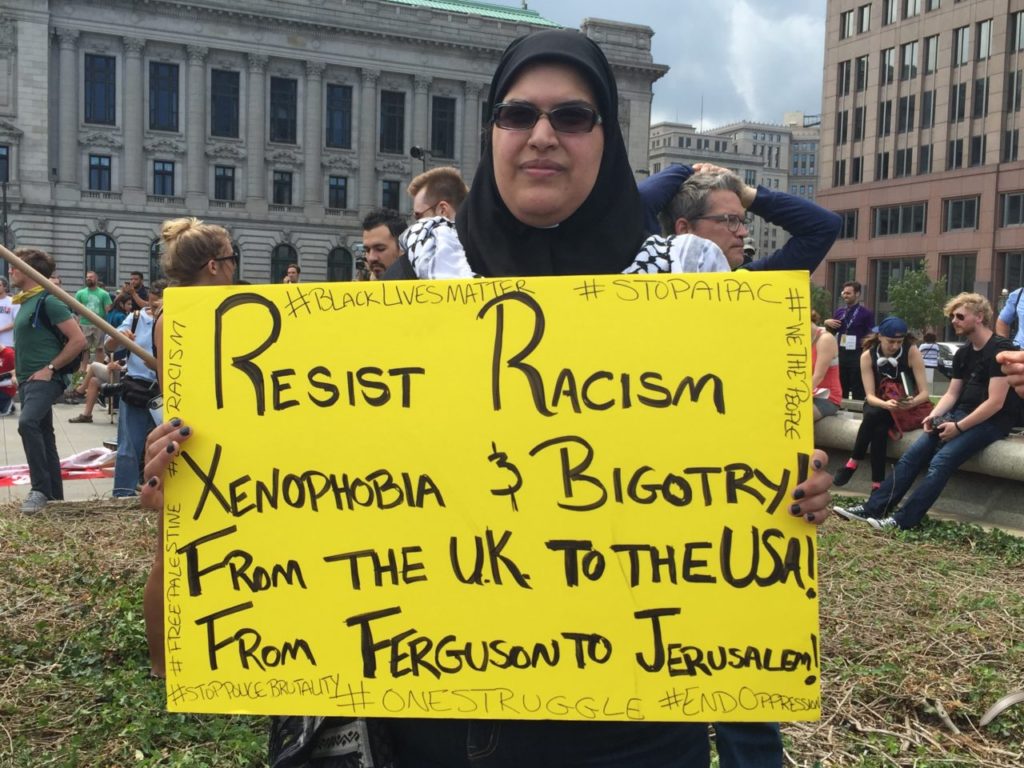 Palestinian Protester at Cleveland RNC (Joel Pollak / Breitbart News)