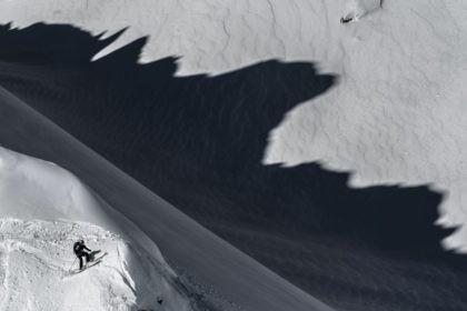 Swedish skier Matilda Rapaport rides the wild face of "l'Aiguille Pourrie"
