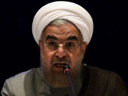 Iranian President Hassan Rouhani answers a question during press conference in New York on