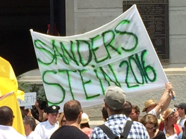 Sanders Stein DNC (Joel Pollak / Breitbart News)