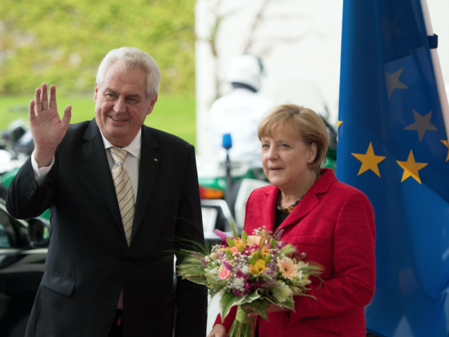 Angela Merkel and Czech President Milos Zeman