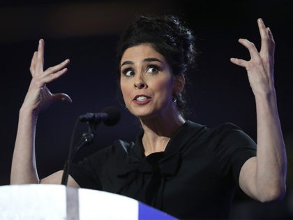 PHILADELPHIA, PA - JULY 25: Comedian/actress Sarah Silverman speaks during the first day of the Democratic National Convention at the Wells Fargo Center, July 25, 2016 in Philadelphia, Pennsylvania. An estimated 50,000 people are expected in Philadelphia, including hundreds of protesters and members of the media. The four-day Democratic National …