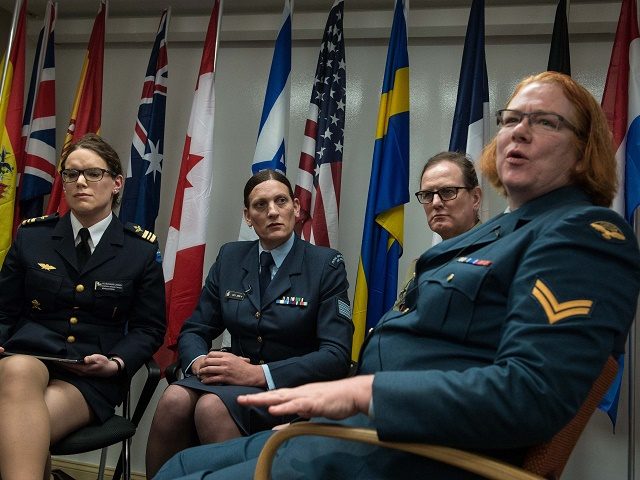 (From L to R), transgenders Major Alexandra Larsson of the Swedish Armed Forces, Sergeant