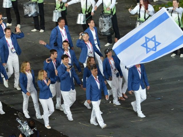 Israel's delegation parades during the opening ceremony of the London 2012 Olympic Ga