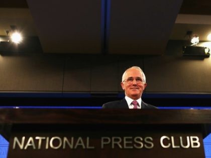 Prime Minister Malcolm Turnbull delivers his election address to the National Press Club on June 30, 2016 in Canberra, Australia. The Prime Minister's speech focused heavily on the economy, with Malcolm Turnbull committing to stick to the Government's economic plan, grow the economy and create jobs should he win the …