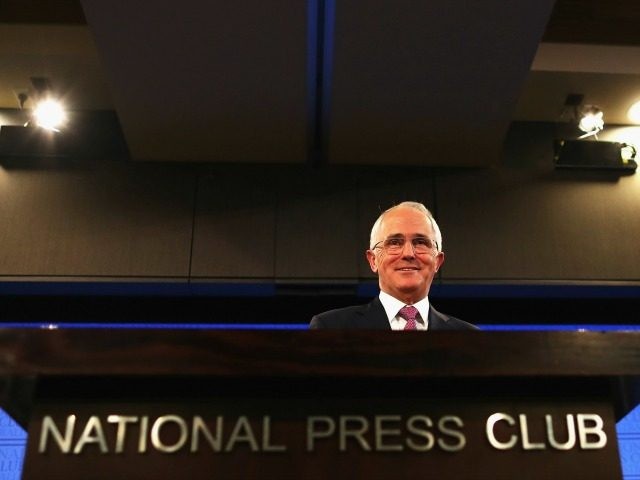 Prime Minister Malcolm Turnbull delivers his election address to the National Press Club o