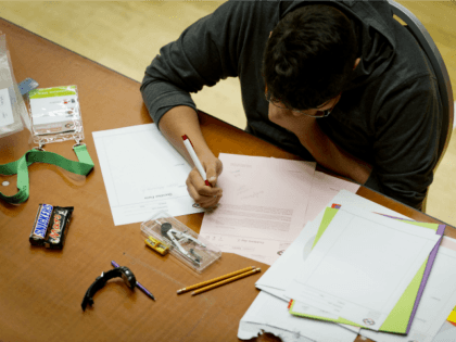 This picture taken on Juyy 19, 2011 shows a student during the International Mathematical
