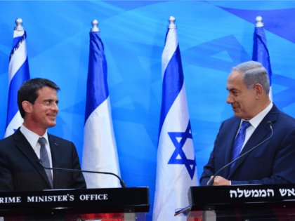 In this handout from the Israeli GPO, Israeli Prime Minister Benjamin Netanyahu meets with French Prime Minister Manuel Valls on May 23, 2016 in Jerusalem, Israel. The French Prime Minister is visiting Israel in a bid to restart Israeli-Palestinian peace efforts. He is scheduled to travel to Ramallah on Tuesday …