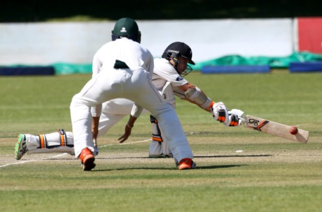 New Zealand's Tom Latham bats during the second day of the first Test against Zimbabwe in