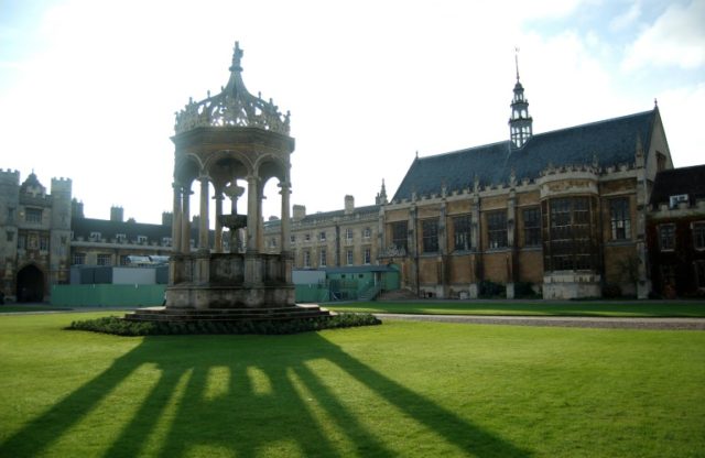 The Great Court of Trinity College Cambridge, where, along with other British universities
