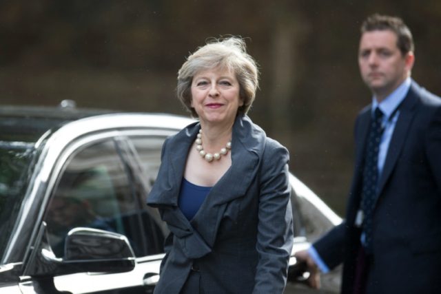 Britain's interior minister and new leader of the Conservative Party Theresa May arrives i