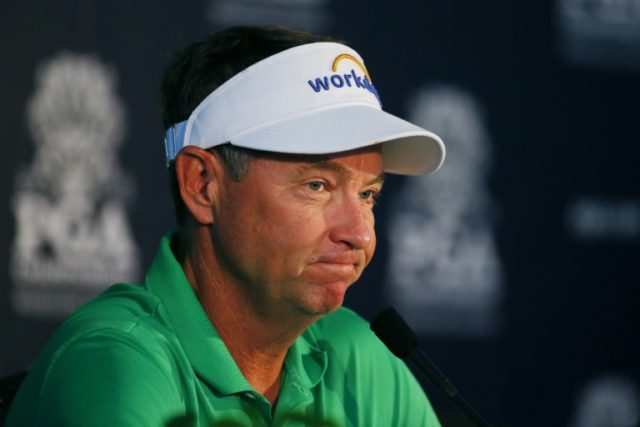 US Ryder Cup Captain Davis Love III speaks to the media prior to the 2015 PGA Championship