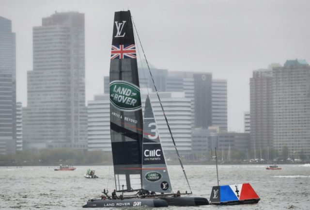 Winning two out of the three races, both in light winds, Ben Ainslie and his Landrover BAR