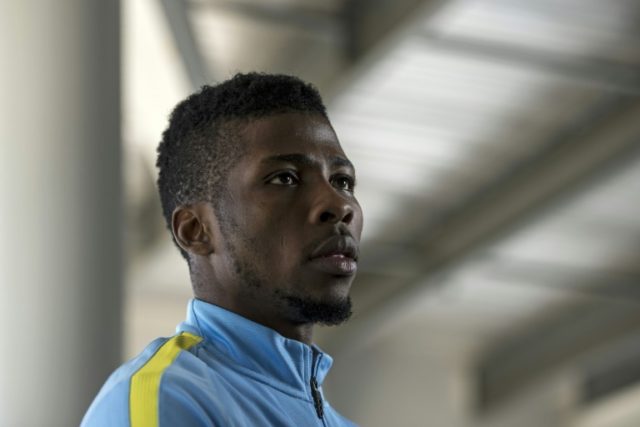 Manchester City's Kelechi Iheanacho speaks to journalists at the City Football Academy in