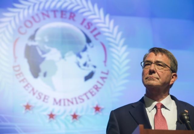 Defense Secretary Ashton Carter, pictured on July 20, 2016, says the US-led coalition figh