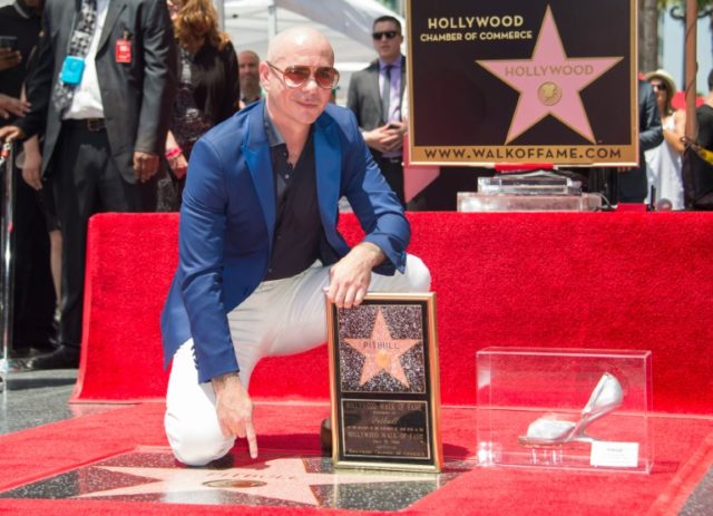 Rapper Pitbull is being honored with a star on the Hollywood Walk of Fame, on July 15, 201
