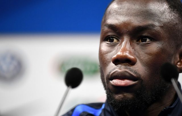 France defender Bacary Sagna speaks at a press conference in Clairefontaine-en-Yvelines on