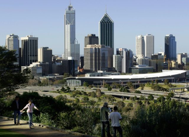 The city of Perth skyline in Western Australia