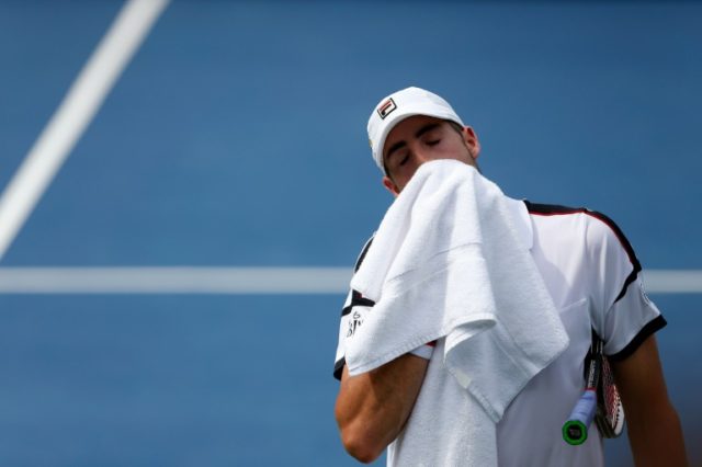 John Isner of the US, seen during his match against compatriot Steve Johnson, on day five