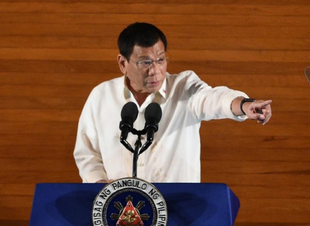 Philippine President Rodrigo Duterte delivers his State of the Nation Address at Congress