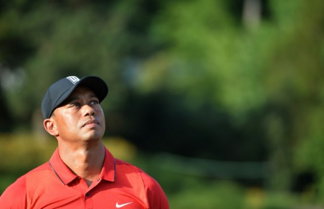 Tiger Woods looks on after the Quicken Loans National at Congressional Country Club in Bet