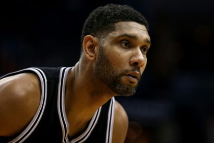 Tim Duncan of the San Antonio Spurs looks on against the Washington Wizards during the first half at Verizon Center on November 4, 2015 in Washington, DC