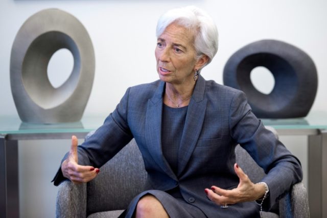 IMF Managing Director Christine Lagarde, in an exclusive interview with AFP at the IMF hea