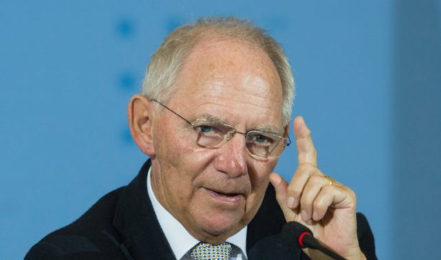 Finance Minister Wolfgang Schaeuble plans to keep Germany's budget balanced or in surplus