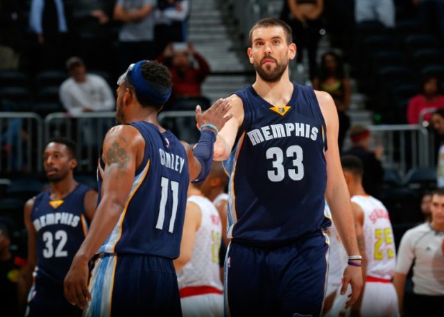 Marc Gasol of the Memphis Grizzlies (right) will miss the Olympics with a foot injury