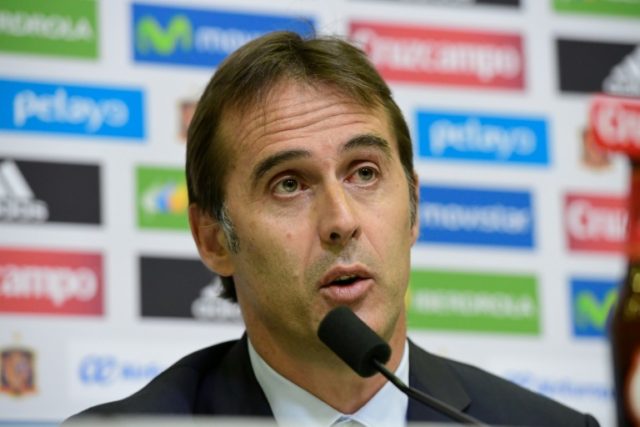 Spanish coach Julen Lopetegui speaks during a press conference following his appointment a