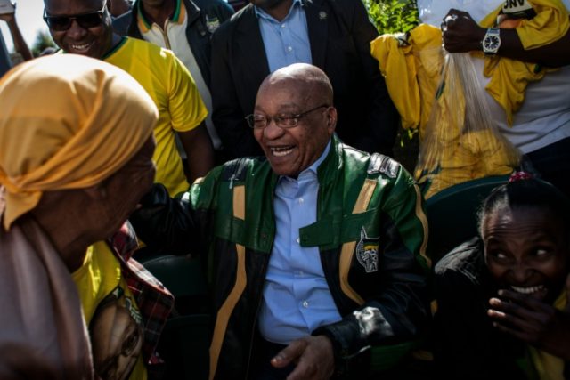 South African President Jacob Zuma attends an African National Congress (ANC) rally in Ham