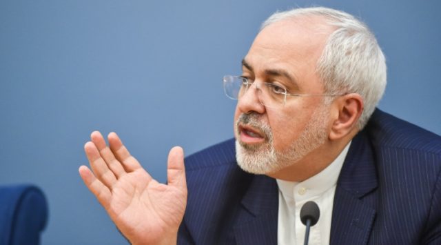 Iranian Foreign Minister Mohammad Javad Zarif, seen during a press conference in Riga, in