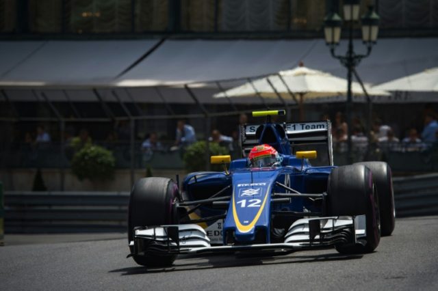 Sauber driver Felipe Nasr in action during practice for this year's Monaco Grand Prix