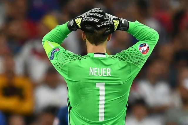 Germany's goalkeeper Manuel Neuer reacts after Germany lost 2-0 to France in the Euro 2016