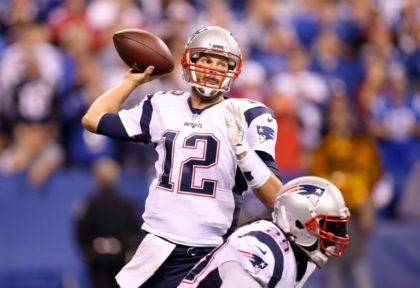Tom Brady of the New England Patriots throws a pass during the game against the Indianapol