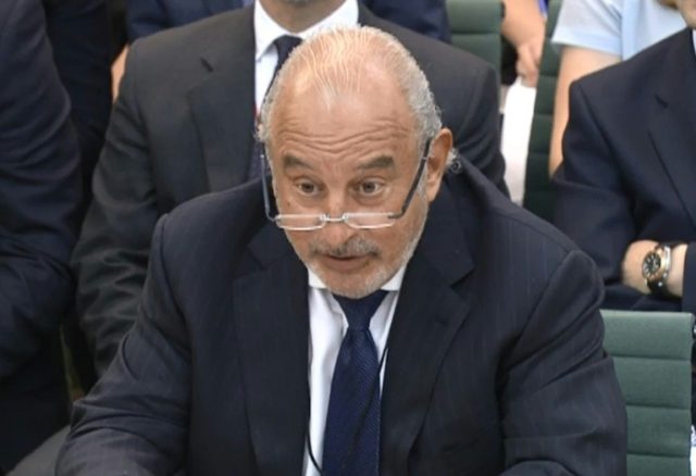 Sir Philip Green, pictured on June 15, 2016, wrote a letter to leading British MP Frank Fi