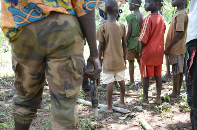 Central African Republic Christian militias Anti-Balaka young fighters gather on May 15, 2