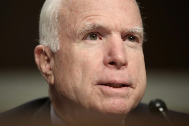 John McCain, pictured on March 8, 2016, led a four-member, bipartisan US Senate delegation