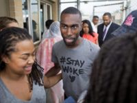 Black Lives Matter activist DeRay Mckesson walks out of the Baton Rouge jail in Baton Rouge, La. on Sunday, July 10, 2016. The prominent Black Lives Matter activist, three journalists and more than 120 other people have been taken into custody in Louisiana over the past two days, authorities said Sunday, after protests over the fatal shooting of an African-American man by two white police officers in Baton Rouge. (AP Photo/Max Becherer) AP Photo