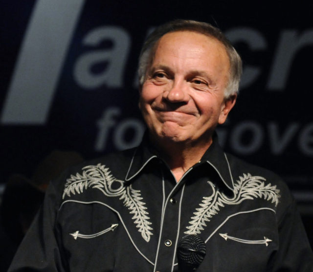 Tom Tancredo, American Constitution party candidate for Colorado governor, delivers his co